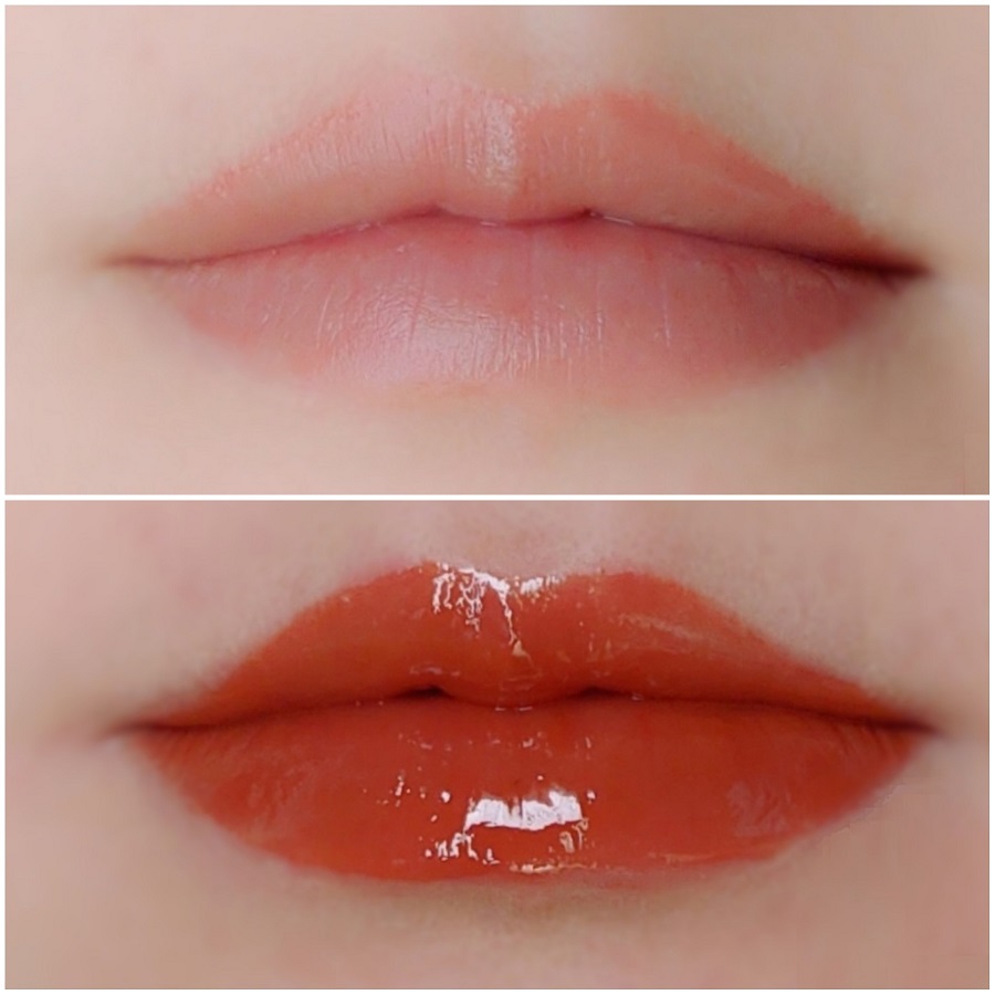 ETVOSミネラルリッププランパー ディープを塗った唇の画像