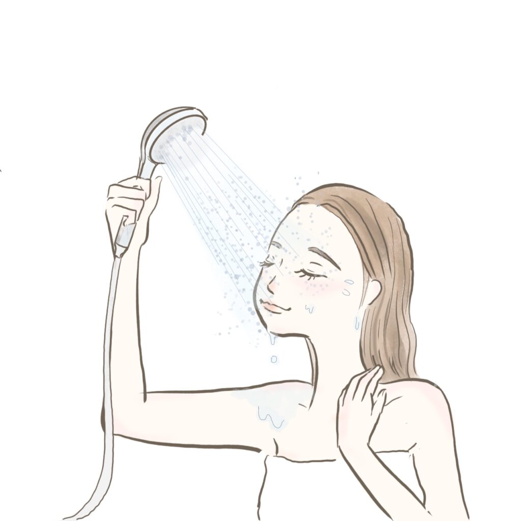 シャワー直浴びのイラスト